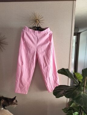 Pastel Pink Straight-Leg Pants